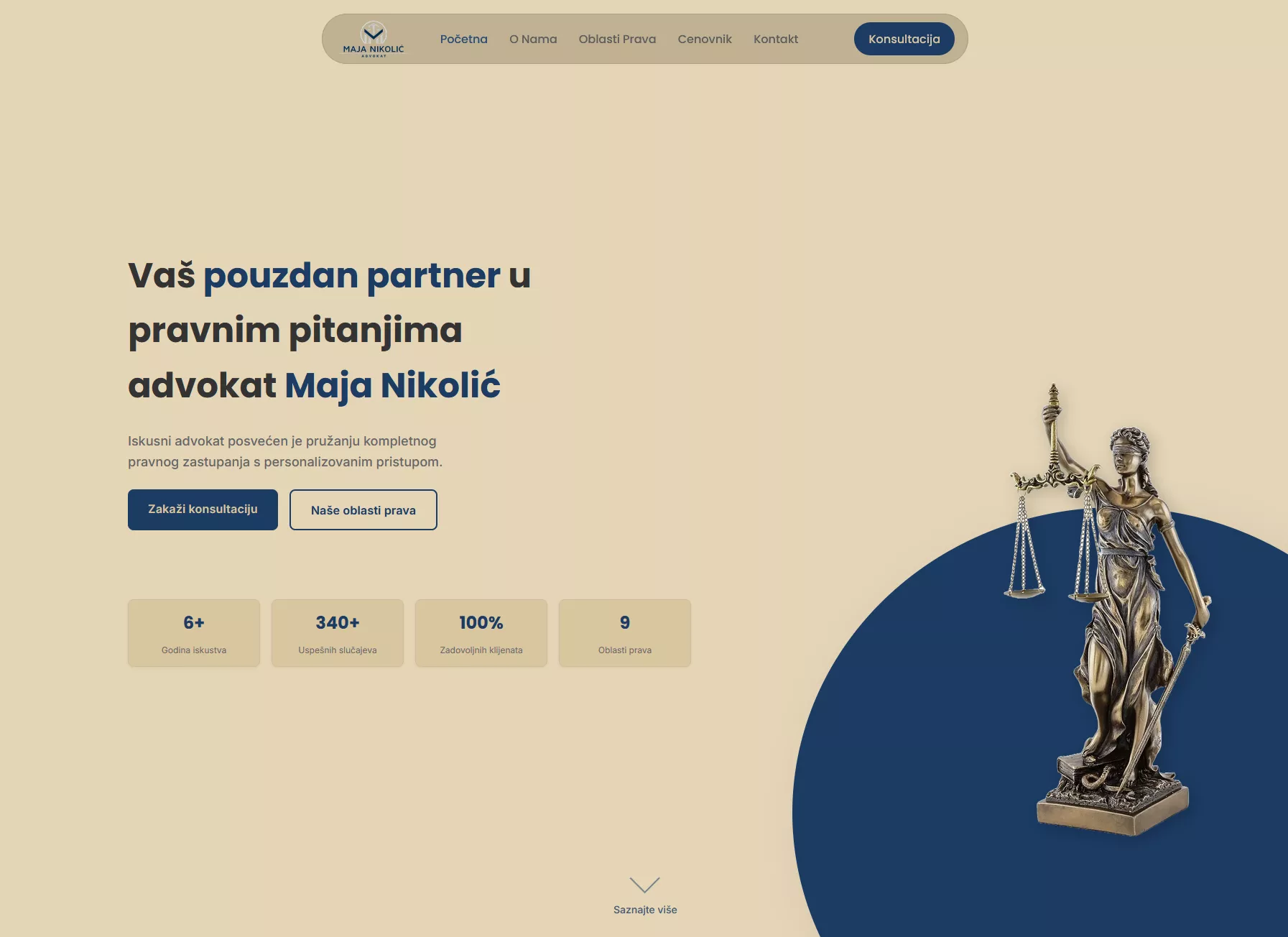 Adv Maja Nikolic – law firm website built by Frida Marketing